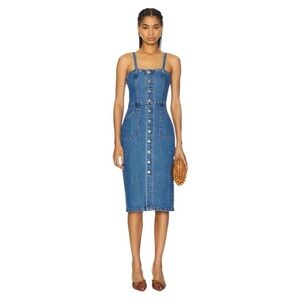 jean dress a line Fine Line Denim Dress – The Sassy Owl Boutique main image 1